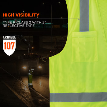 Ergodyne Glowear High-Visibility Vest 8249Z 24025 - Size Large/XL - High-Visibility Lime