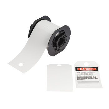 Picture of Brady White Outdoor Polyester Thermal Transfer B30-255-851-WHT-F Pre-sized Tags for Printers (Main product image)