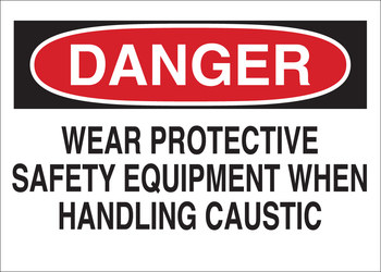 Picture of Brady B-120 Fiberglass Reinforced Polyester Rectangle White English Chemical Warning Sign part number 69558 (Main product image)