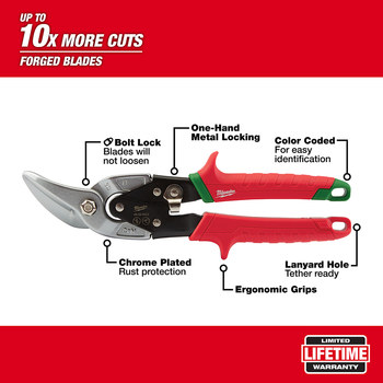 Milwaukee 48-22-4522 Aviation Snips - Steel - 10 in - 50366