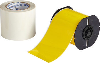 Picture of Brady ToughStripe Gloss Yellow Indoor Polyester Thermal Transfer B30C-4000-483YL-KT Printable Floor Marking Tape with Overlaminate (Main product image)
