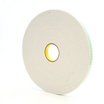 3M 4008 White Double Sided Foam Tape - 3/4 in Width x 36 yd Length - 1/8 in Thick - 06451