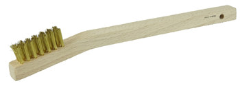 Weiler Vortec Pro Brass Hand Wire Brush - 1.1 in Width x 7.7 in Length - 0.006 in Bristle Diameter - 44810
