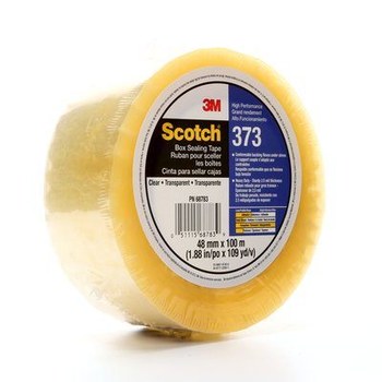 3M Scotch 373 Clear Box Sealing Tape - 48 mm Width x 100 m Length - 2.5 mil Thick - 68783