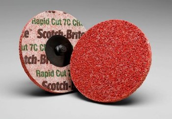 3M Scotch-Brite RC-US Unitized Ceramic Hard Deburring Wheel - Coarse Grade - Quick Change Attachment - 2 in Diameter - 66763