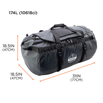 Ergodyne Arsenal GB5030L Black Polyester Protective Duffel Bag - 19 in Width - 32 in Length - 19 in Height - 720476-13034