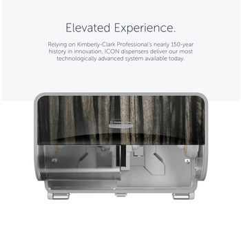 Kimberly-Clark Professional ICON Horizontal Toilet Paper Dispenser 58752 - Pull Out by Hand - Grey / Wood - 12.7 in