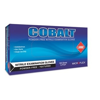 Microflex Microflex Cobalt N19 Blue Small Powder Free Disposable General Purpose & Examination Gloves - 9 in Length - Textured Finish - 683438-54191