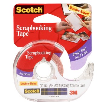 3M Scotch 002-4 Clear Photo Tape, 1/2 in Width x 300 in
