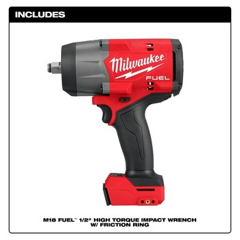Milwaukee M18 FUEL High Torque Impact Wrench w/ Friction Ring 2967-20,  Li-Ion Battery, 1200 ft/lb Max
