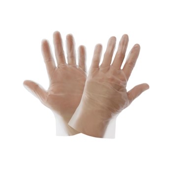 Global Glove Clear Large Powder Free Disposable Gloves - Industrial Grade - 10 in Length - Smooth Finish - 2 mil Thick - 8600PF-L