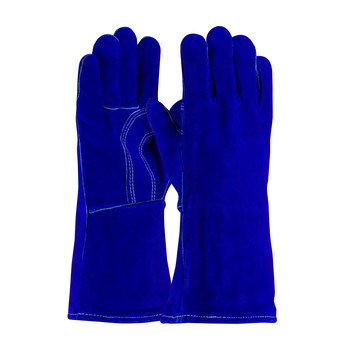 PIP 73-7018 Blue Large Split Cowhide Welding Glove - Wing Thumb - 13.5 in Length