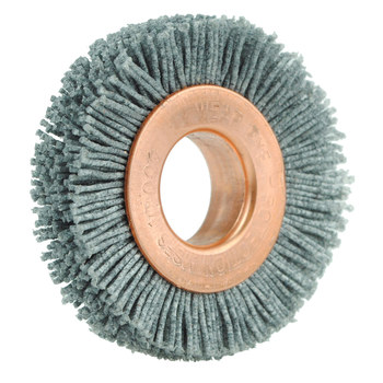 Weiler Nylox 29353 Wheel Brush - 1 1/2 in Dia - Crimped Nylon Bristle