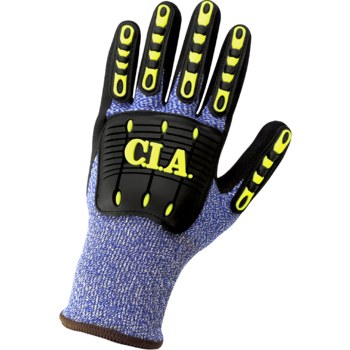 Global Glove Vise Gripster C.I.A. Blue and White Multi-Hazard Gloves - Rubber Latex Palm Coating - Brushed Acrylic Terry Cloth Insulation - Smooth Finish - CIA317INT