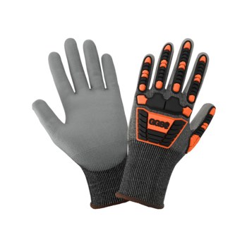 Picture of Global Glove Vise Gripster C.I.A. Hi-Vis Orange/Black Medium Tuffalene UHMWPE Cut-Resistant Gloves (Main product image)
