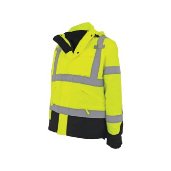 Global Glove High-Visibility Winter Parka Jacket GLO-P3-LG - Size Large - High-Visibility Yellow/Green - 29244