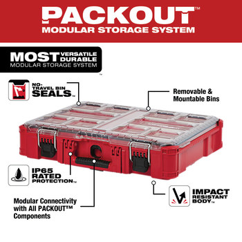 Milwaukee PACKOUT Red Organizer - 19.76 in Length - 15 in Wide - 48-22-8430