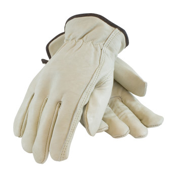 PIP 77-268 Natural Small Grain Cowhide Leather Driver's Gloves - Keystone Thumb - 9 in Length - 77-268/S