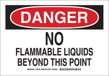 Picture of Brady B-401 Polystyrene Rectangle White English Flammable Material Sign part number 126343 (Main product image)