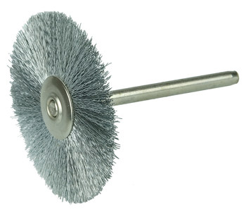 Weiler 26296 Wheel Brush - 1-1/2 in Dia - Crimped Steel Bristle