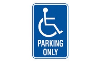 Picture of Brady Aluminum Rectangle Blue English Disabled Parking & Building Access Sign part number 103753 (Main product image)