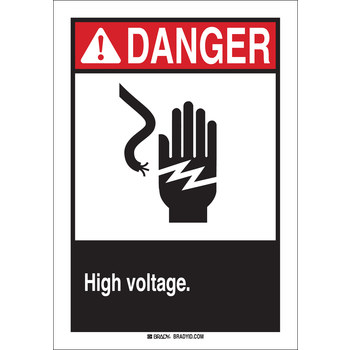 Picture of Brady Fiberglass Reinforced Polyester Rectangle White English Electrical Safety Sign part number 45011 (Main product image)