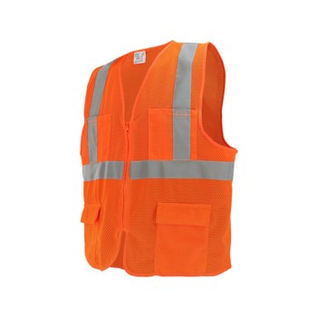 Global Glove FrogWear HV High-Visibility Safety Vest GLO-270-LG - Size Large - High-Visibility Orange - GLO-270 LG