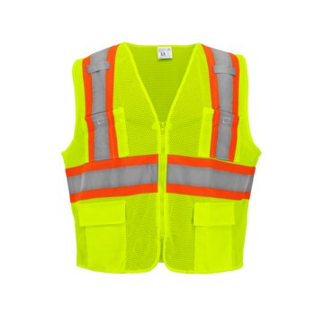 Global Glove FrogWear HV High-Visibility Surveyor's Vest GLO-0035 - Size 6XL - High-Visibility Yellow/Green & Orange - GLO-0035 6XL
