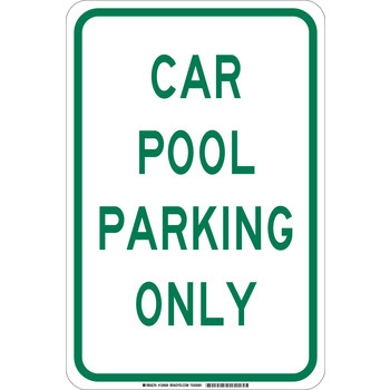 Picture of Brady B-555 Aluminum Rectangle White English Parking Restriction, Permission & Information Sign part number 129567 (Main product image)