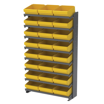 Picture of Akro-Mils APRS112 APRS 400 lb Yellow Gray Powder Coated Steel 16 ga Single Sided Fixed Rack (Main product image)