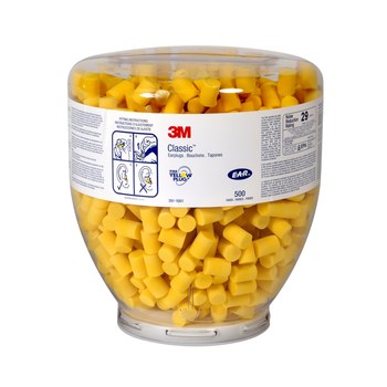 Picture of 3M E-A-R Classic One Touch 391-1001 Yellow Medium Foam Disposable Uncorded Cylinder Ear Plug Dispenser Refill (Main product image)