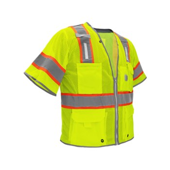 Global Glove FrogWear High-Visibility Vest GLO-315LED GLO-315LED-L - Size Large - HV Yellow/Green - 01729