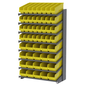 Picture of Akro-Mils APRS18AST00 APRS 900 lb Yellow Gray Powder Coated Steel 16 ga Single Sided Fixed Rack (Main product image)