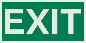Picture of Brady Bradyglo B-347 Polyester / Polystyrene Rectangle Green English Exit Sign part number 59330 (Main product image)