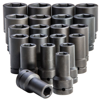 Proto J76121 6 Point Deep Impact Socket Set - 1 in Drive - 12523