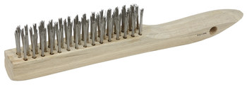 Weiler Vortec Pro Stainless Steel Hand Wire Brush - 2.05 in Width x 10.05 in Length - 0.012 in Bristle Diameter - 25104