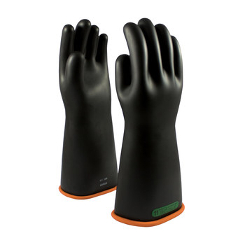 Picture of PIP Novax 155-3-16 Black/Orange 8.5 Rubber Full Fingered Work Gloves (Main product image)