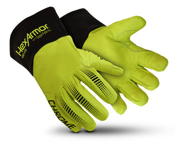 HexArmor Chrome Series 4085 Cut Resistant Leather High Visibility Work Gloves, Large, 1 Pair