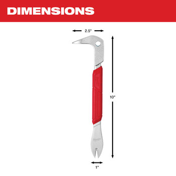 Milwaukee Forged Steel Nail Puller - 10 in Length - 2.5 in Wide - 48-22-9031