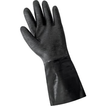 Global Glove Frogwear 9914R Black Large Chemical-Resistant Gloves - 14 in Length - Rough Finish - 9914R/LG