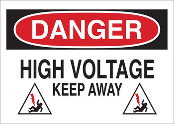Picture of Brady B-302 Polyester Rectangle White English Electrical Safety Sign part number 84887 (Main product image)