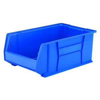 Plastic Shelf Bins - 4 x 12 x 4, Blue