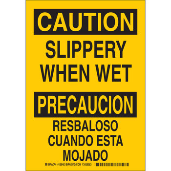 Picture of Brady B-401 Polystyrene Rectangle Yellow English / Spanish Fall Prevention Sign part number 125455 (Main product image)