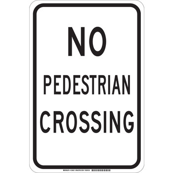 Picture of Brady B-555 Aluminum Rectangle White English Pedestrian & Crosswalk Sign part number 129435 (Main product image)