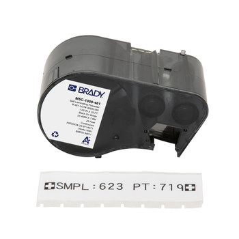 Picture of Brady Black on White Autoclavable, Optically Clear, Cryogenic storage Polyester Thermal Transfer M5C-1000-461 Self-Laminating Cryogenic Labels (Main product image)