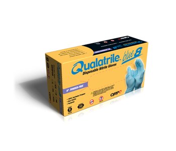 Picture of QRP Qualatrile 8BQF09 Blue XL Latex Powder Free Disposable Gloves (Main product image)