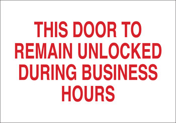 Picture of Brady B-401 Polystyrene Rectangle White English Door Sign part number 22558 (Main product image)