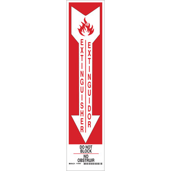 Picture of Brady B-401 High Impact Polystyrene White English / Spanish Fire Equipment Sign part number 124563 (Main product image)