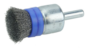 Weiler Steel Cup Brush - Unthreaded Stem Attachment - 3/4 in Diameter - 0.006 in Bristle Diameter - 11102