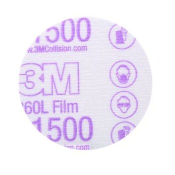3M Hookit 260L Hook & Loop Disc 00907 - Aluminum Oxide - 3 in - P1500 - Ultra Fine